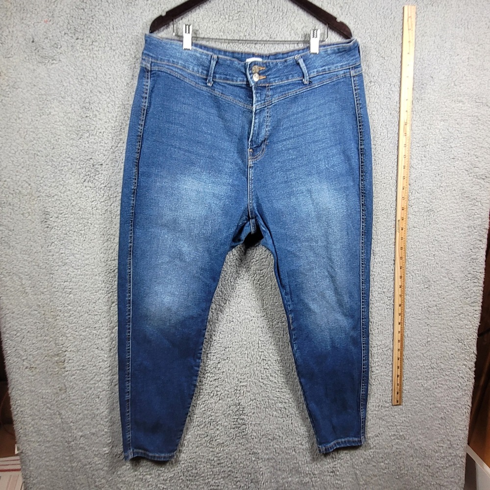 Forever 21 Premium Denim Jeans Women's Size 18 Blue High Rise Stretch‎